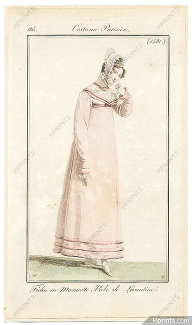 Le Journal des Dames et des Modes 1815 Costume Parisien N°1481 Horace Vernet