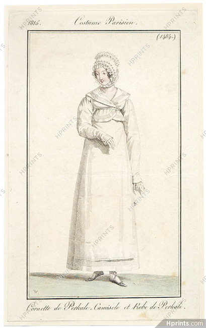 Le Journal des Dames et des Modes 1815 Costume Parisien N°1484 Horace Vernet