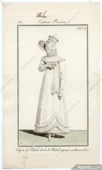 Le Journal des Dames et des Modes 1817 Costume Parisien N°1671 Horace Vernet