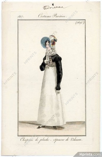 Le Journal des Dames et des Modes 1817 Costume Parisien N°1695