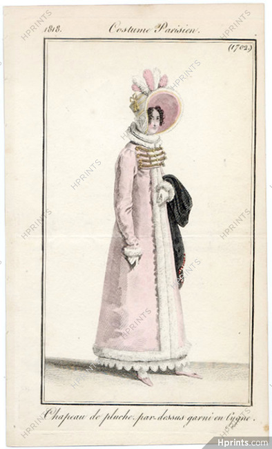 Le Journal des Dames et des Modes 1818 Costume Parisien N°1702