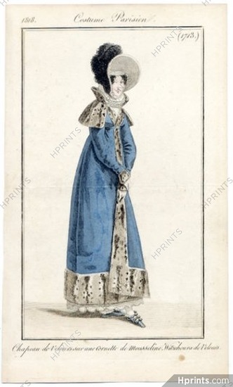Le Journal des Dames et des Modes 1818 Costume Parisien N°1713
