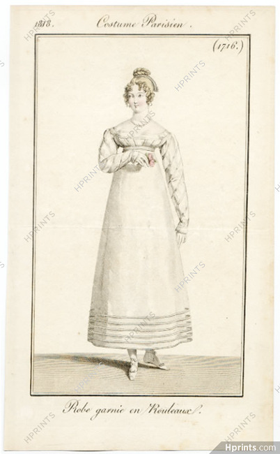 Le Journal des Dames et des Modes 1818 Costume Parisien N°1716