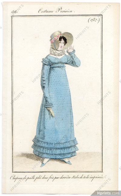 Le Journal des Dames et des Modes 1818 Costume Parisien N°1737
