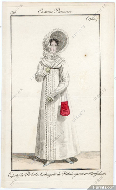 Le Journal des Dames et des Modes 1818 Costume Parisien N°1750