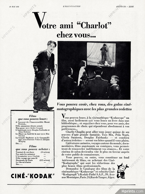 Kodak 1931 Charlot Ciné-Kodak Charlie Chaplin