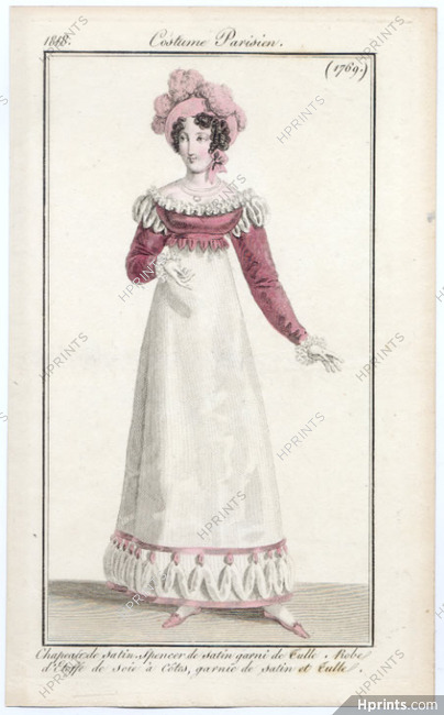 Le Journal des Dames et des Modes 1818 Costume Parisien N°1769