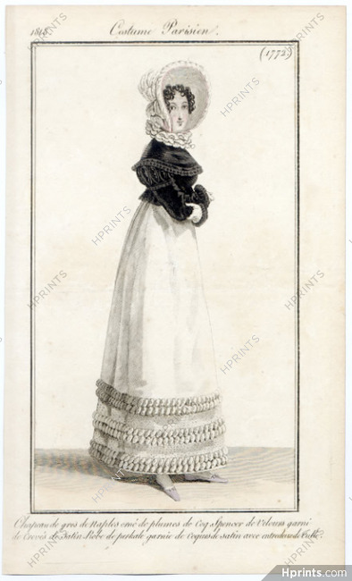 Le Journal des Dames et des Modes 1818 Costume Parisien N°1772