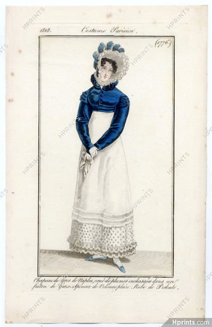 Le Journal des Dames et des Modes 1818 Costume Parisien N°1776