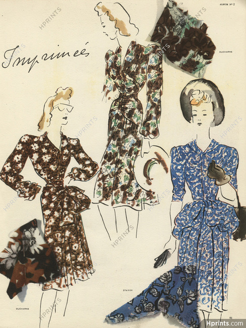 Ducharne & Staron 1943 "Robes Imprimées" Summer Dresses