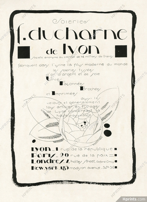 Soieries F. Ducharne (Silk) 1927 Lyon (version B)