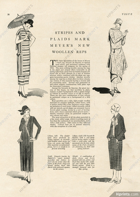 E. Meyer & Cie 1927 Stripes and Plaids, Jenny, Doeuillet