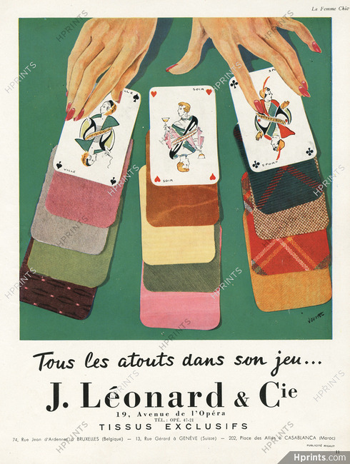 Leonard & Cie 1950 Playing Cards, Hand, Jouxtel