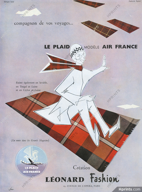 Leonard Fashion 1958 Le Plaid Modèle Air France
