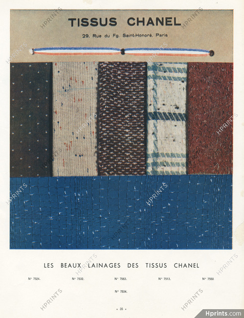 Tissus Chanel (Fabric) 1935 Lainages