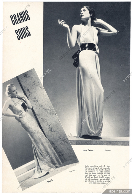 Worth, Jean Patou 1937 Evening Gowns