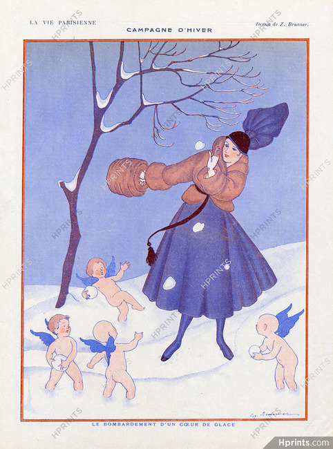 Zyg Brunner 1916 "Campagne d'Hiver" Snowball fight