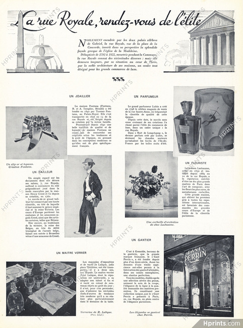 La Rue Royale 1938 Fontana, Creed, Lalique, Lachaume, Perrin
