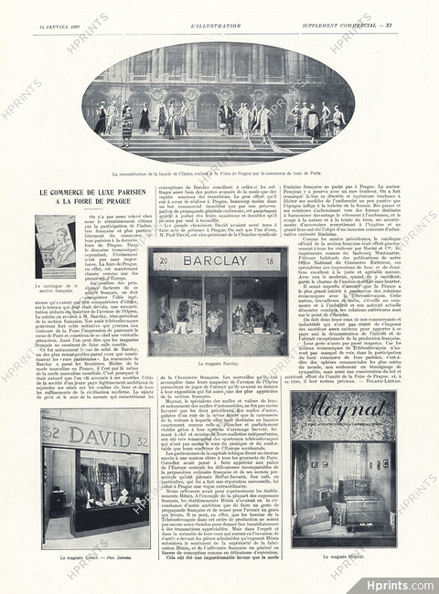 Le commerce de luxe parisien à la Foire de Prague, 1928 - David, Barclay, Moynat, Texte par Roland-Leinad
