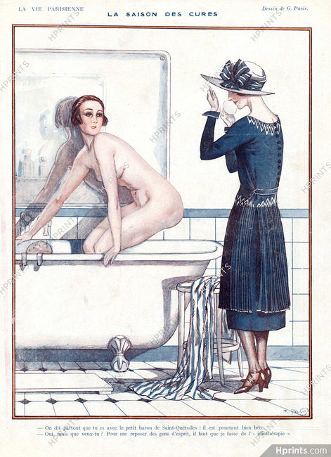 Georges Pavis 1921 "La Saison des Cures" nude, bathroom