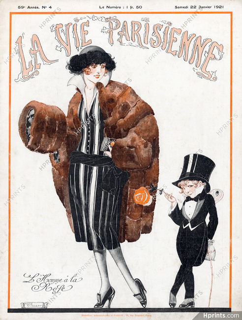 René Vincent 1921 "L'Homme à la Rose", Elegant Parisienne