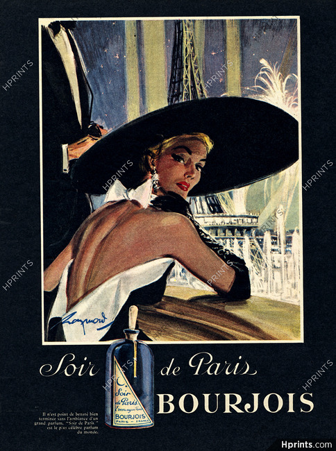 Bourjois (Perfumes) 1950 Soir de Paris, Eiffel Tower, Raymond (Brénot)