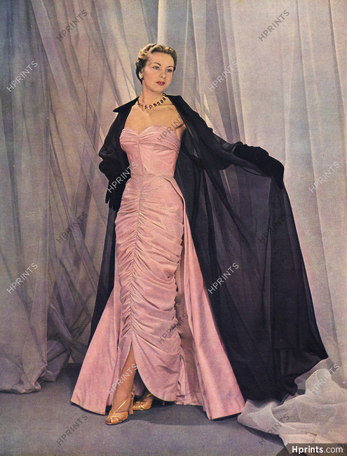 Jean Dessès 1952 Robe en faille rose