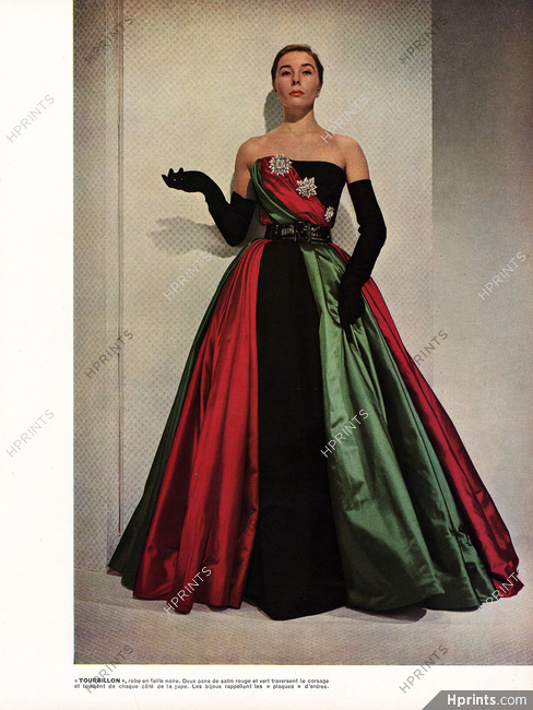 Jacques Fath 1951 Robe "Tourbillon", Strapless Dress