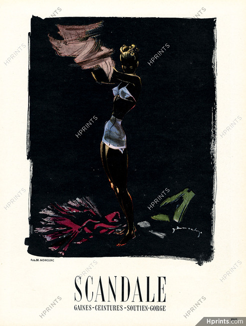 Scandale (Lingerie) 1949 Girdle, Bra, Demachy