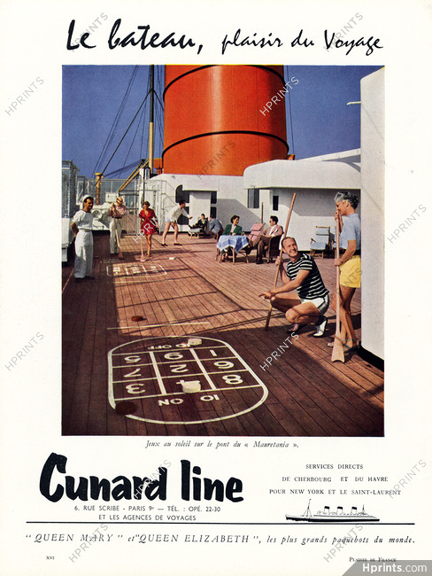 Cunard Line 1958 Mauretania, Queen Mary, Queen Elizabeth Transatlantic Liners