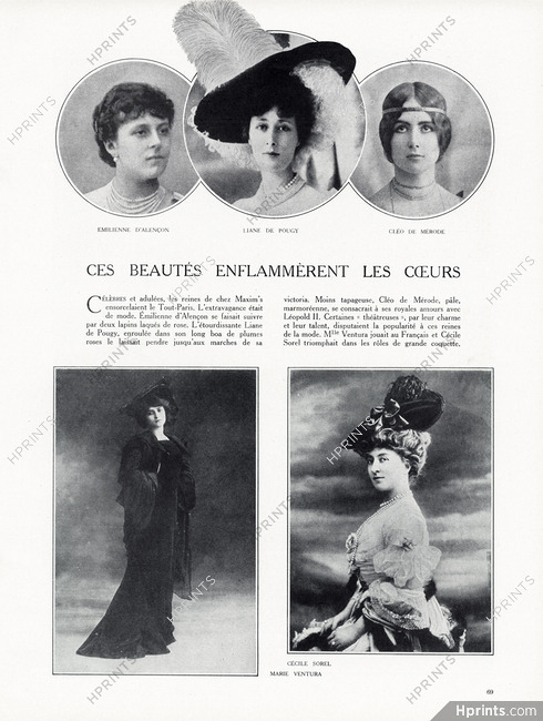 Emilienne d'Alençon, Liane de Pougy, Cléo De Mérode, Marie Ventura, Cécile Sorel 1956