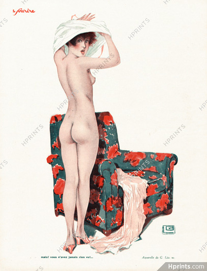 Georges Léonnec 1929 Sexy Looking Girl, Nude