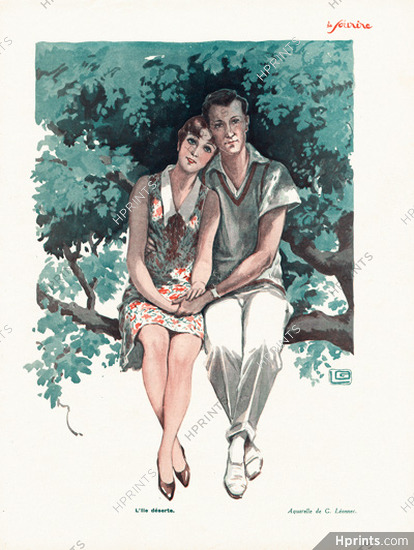 Georges Léonnec 1929 Lovers on a branch
