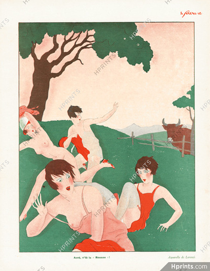 Fabius Lorenzi 1929 Women running away