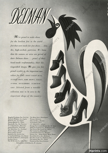 Delman (Shoes) 1940 Bobri, Cockerel