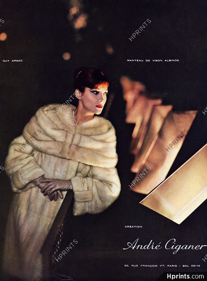 André Ciganer (Furs) 1959 Guy Arsac Fashion Photography Fur Coat
