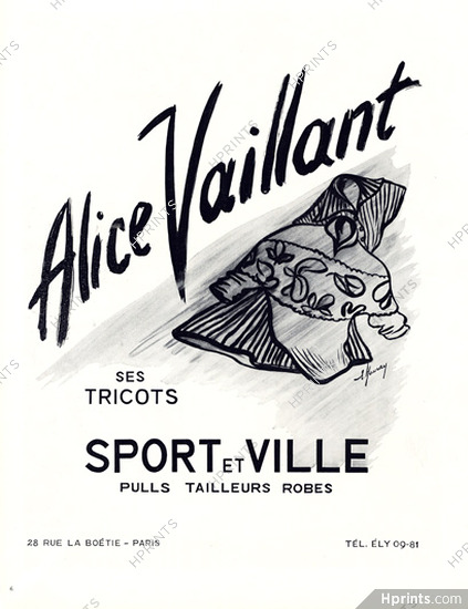 Alice Vaillant 1949 Tricots sport et ville