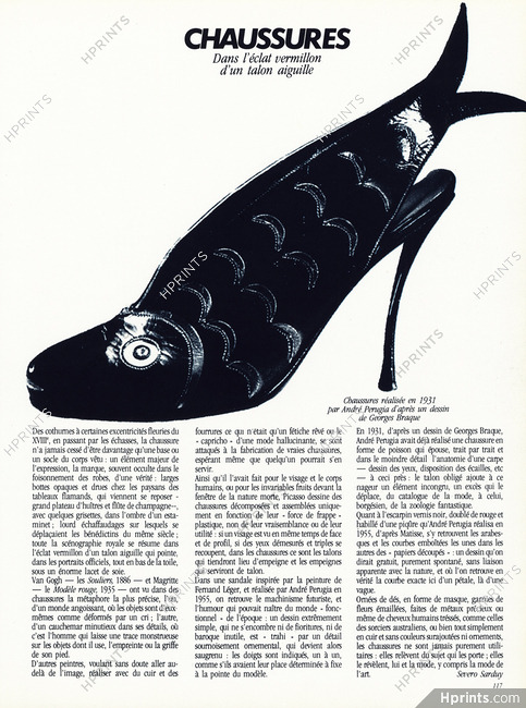 Chaussures, 1983 - Perugia d'après un dessin de Braque, Texte par Severo Sarduy