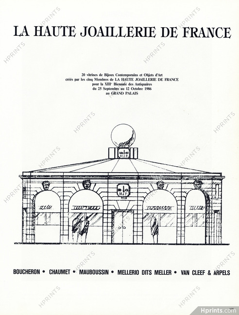 La Haute Joaillerie de France 1986 Exhibition at the Grand Palais, Advert