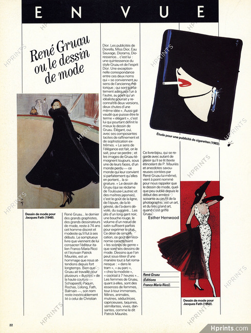 René Gruau ou le dessin de mode, 1984 - Editions Franco Maria Ricci, Texte par Esther Henwood