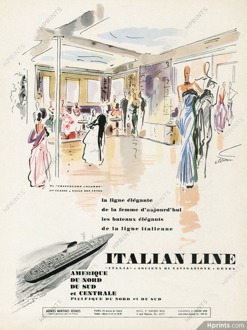Italia - Italian Line (Ship Company) 1954 Cristoforo Colombo Transatlantic Liner