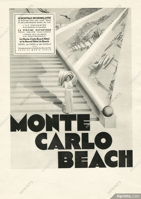 Monte Carlo Beach 1932 Nouvel Hôtel du Beach, Hôtel de Paris, L'Avenue des Palmiers...