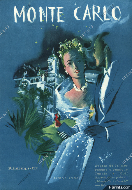 Monte Carlo 1946 Elegant, Evening Gown, André Delfau