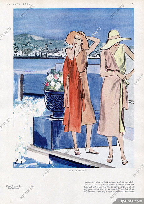 Eric 1930 Schiaparelli's beach costumes, Half- Dresses, Apron
