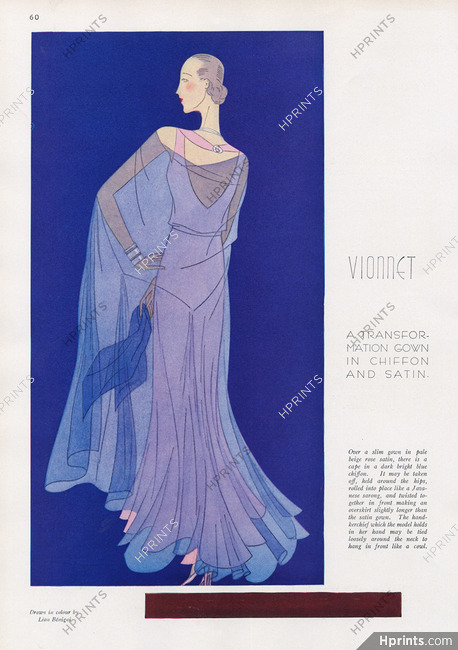 Léon Bénigni 1930 Madeleine Vionnet, Evening Gown, Chiffon and Satin