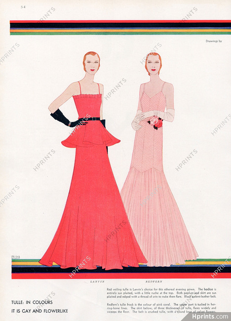 Malaga Grenet 1931 Jeanne Lanvin, Redfern, Evening Gowns