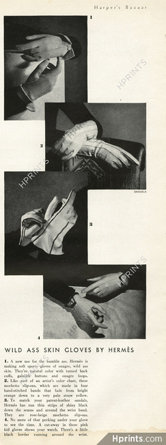 Hermès (Gloves) 1937 Wild ass skin gloves by Hermès
