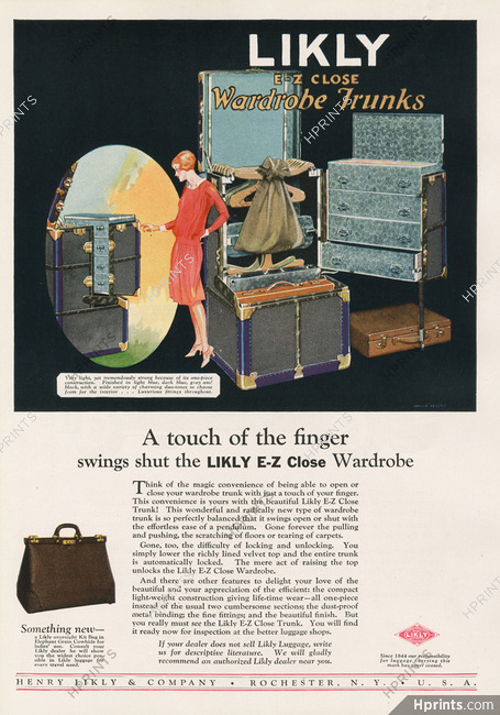 Henry Likly & Company (Baggage, Luggage) 1927 Wardrobe Trunks