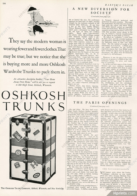 Oshkosh Trunks Company (Luggage, Baggage) 1927