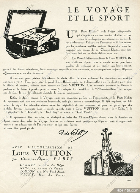 Louis Vuitton 1926 "Porte-Habits" Golf Bag, Suitcase, G. de Lehot